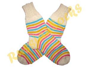 Купить женские пуховые носки из белого пуха, вязаные носки из козьего пуха, полосатые носки