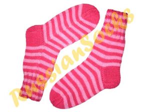 Женские вязаные носки, розовые вязаные носки